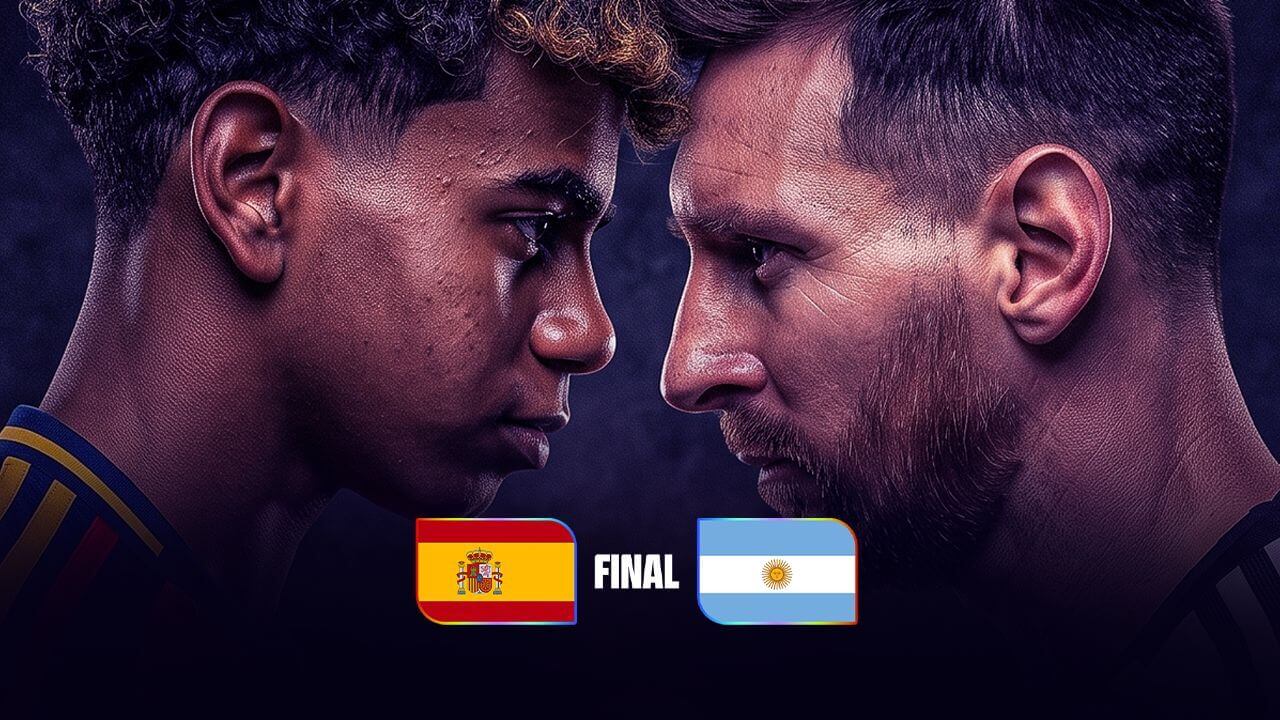 Lamine Yamal and Lionel Messi face off ahead of the Spain vs Argentina World Cup 2026 final