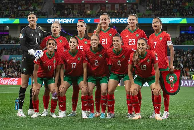 Morocco's Atlas Lionesses line up before an international match