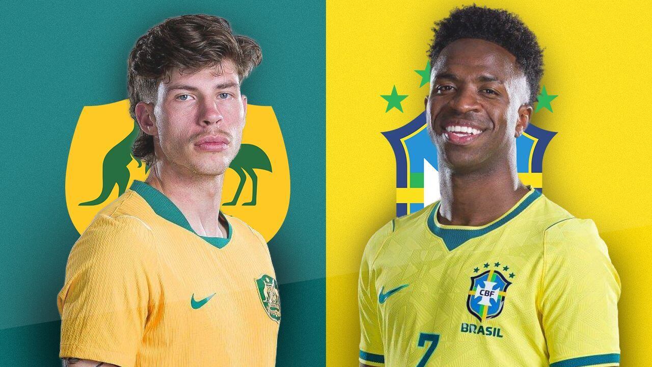 Australia and Brazil players ahead of their September 2026 friendly series