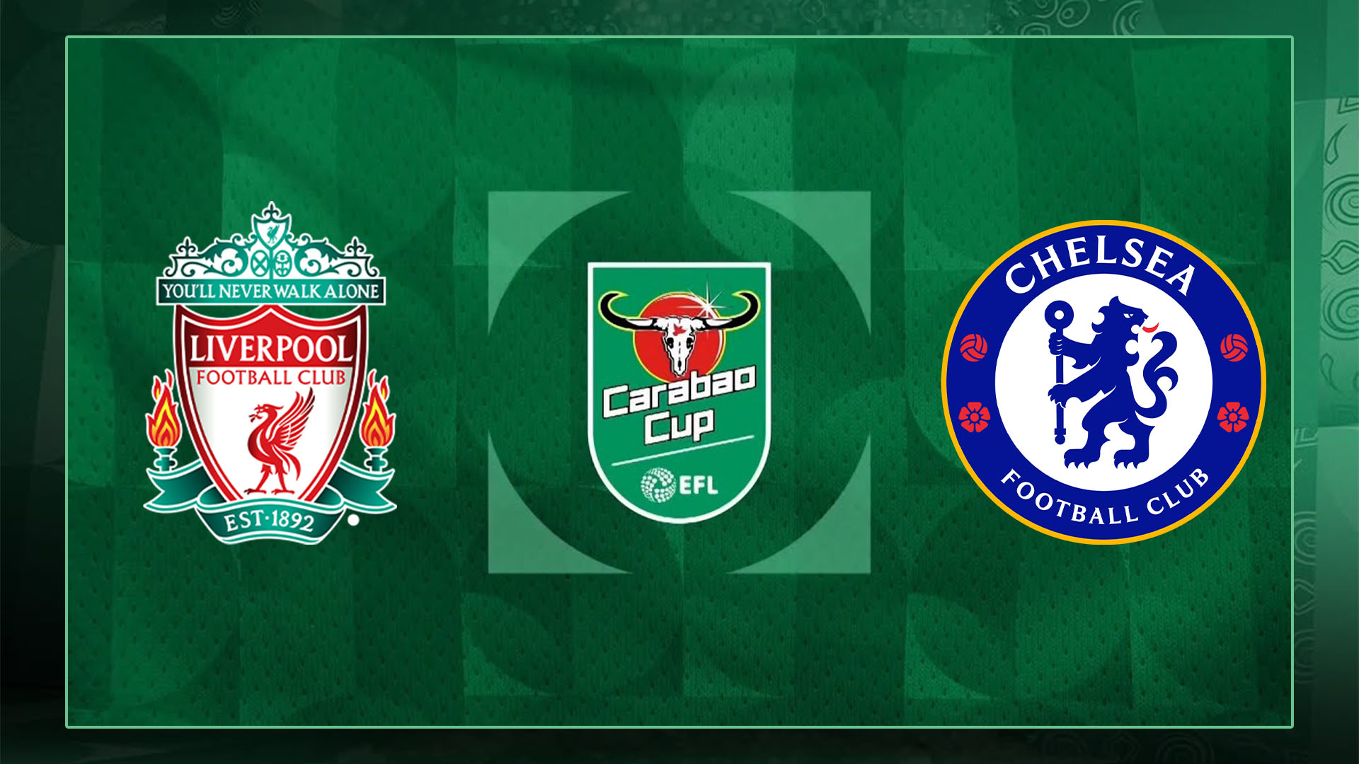 Liverpool and Chelsea badges ahead of their Carabao Cup fourth-round tie