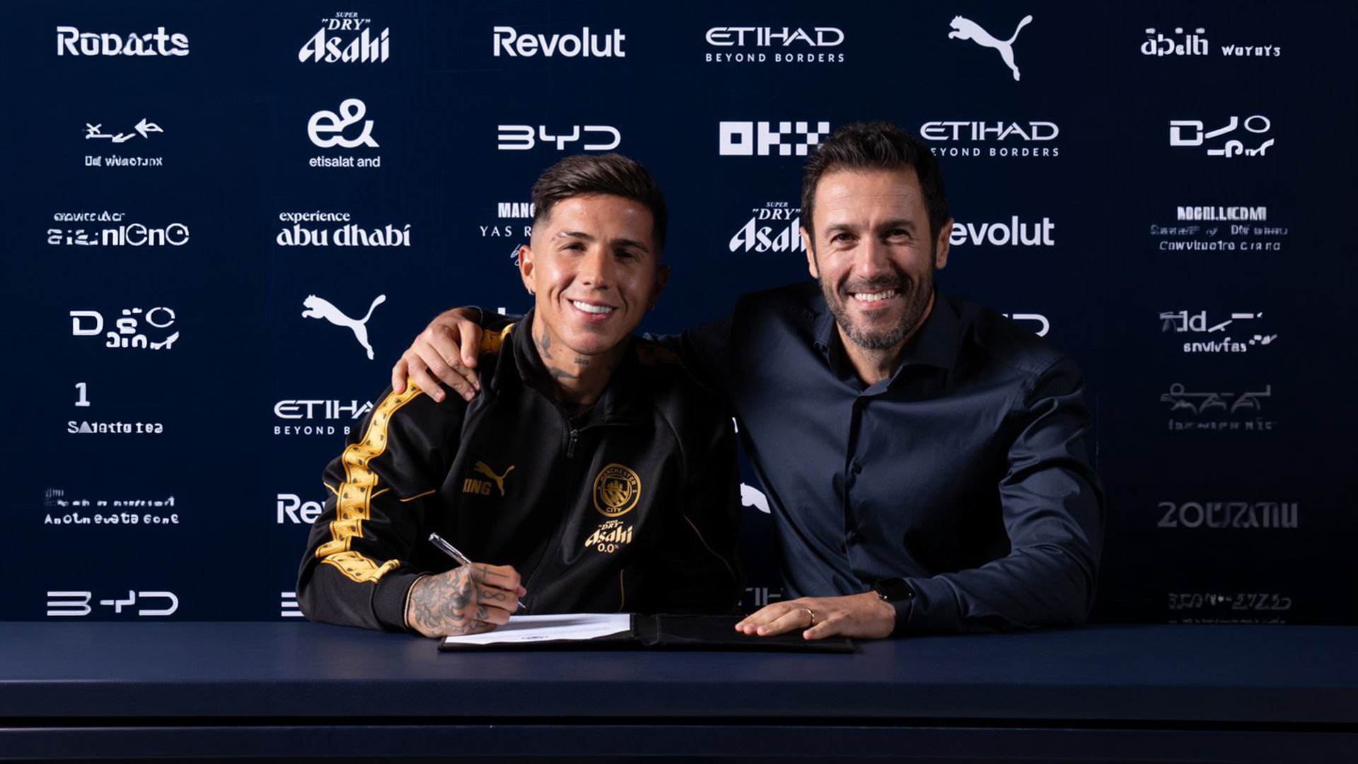 Enzo Fernández after completing his Manchester City transfer