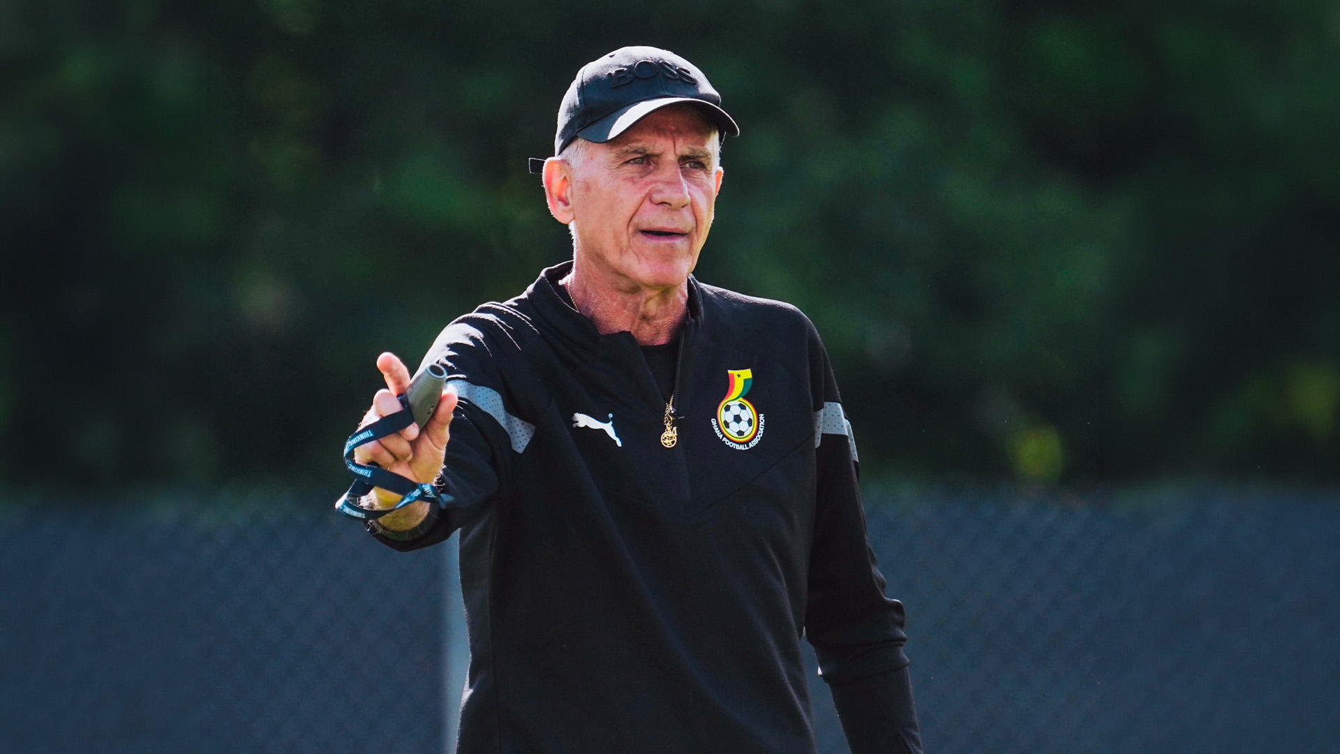 Carlos Queiroz during a Ghana Black Stars match