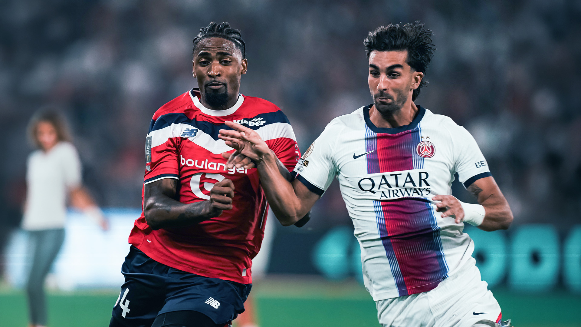 Marquinhos celebrates PSG’s late equaliser against Lille