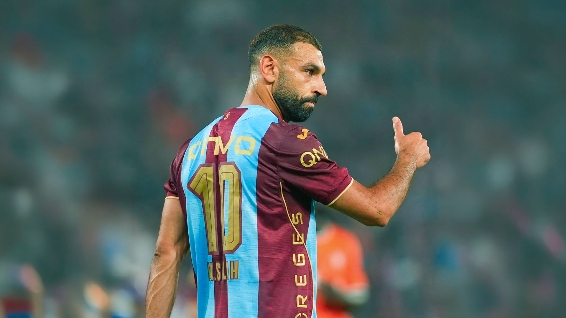 Mohamed Salah celebrates after scoring for Trabzonspor against Istanbul Basaksehir