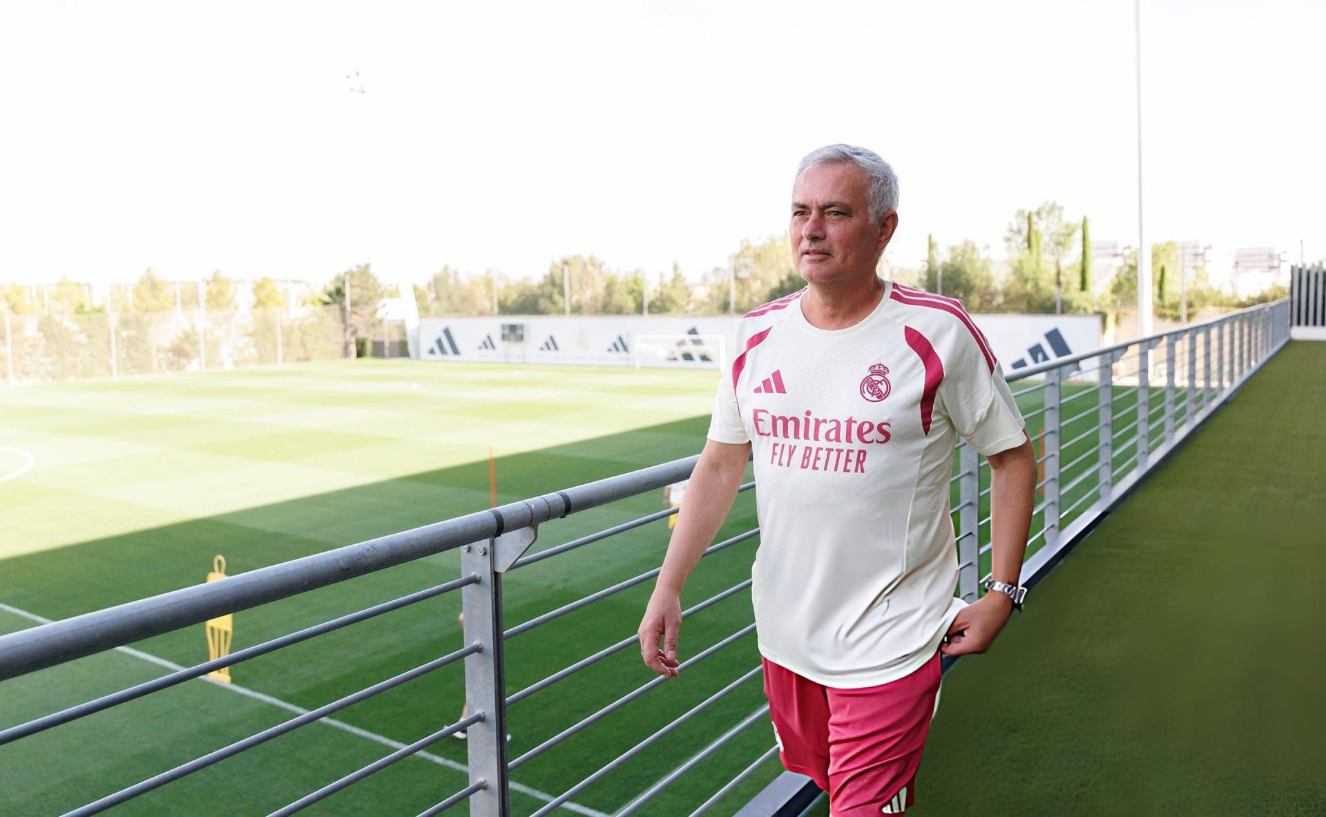 Jos&eacute; Mourinho at Real Madrid's Valdebebas training ground