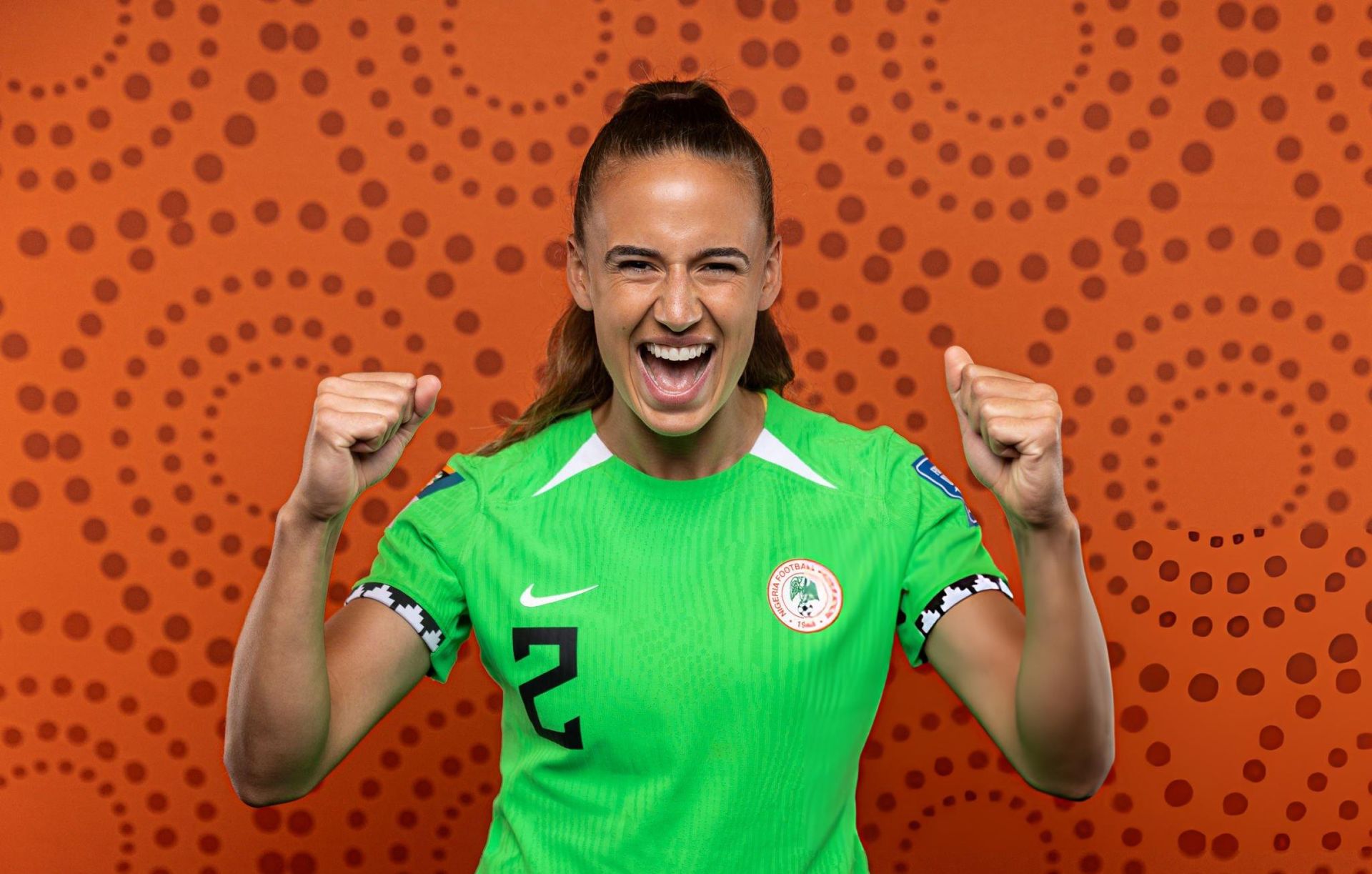 Nigeria's Super Falcons player celebrates ahead of WAFCON 2026