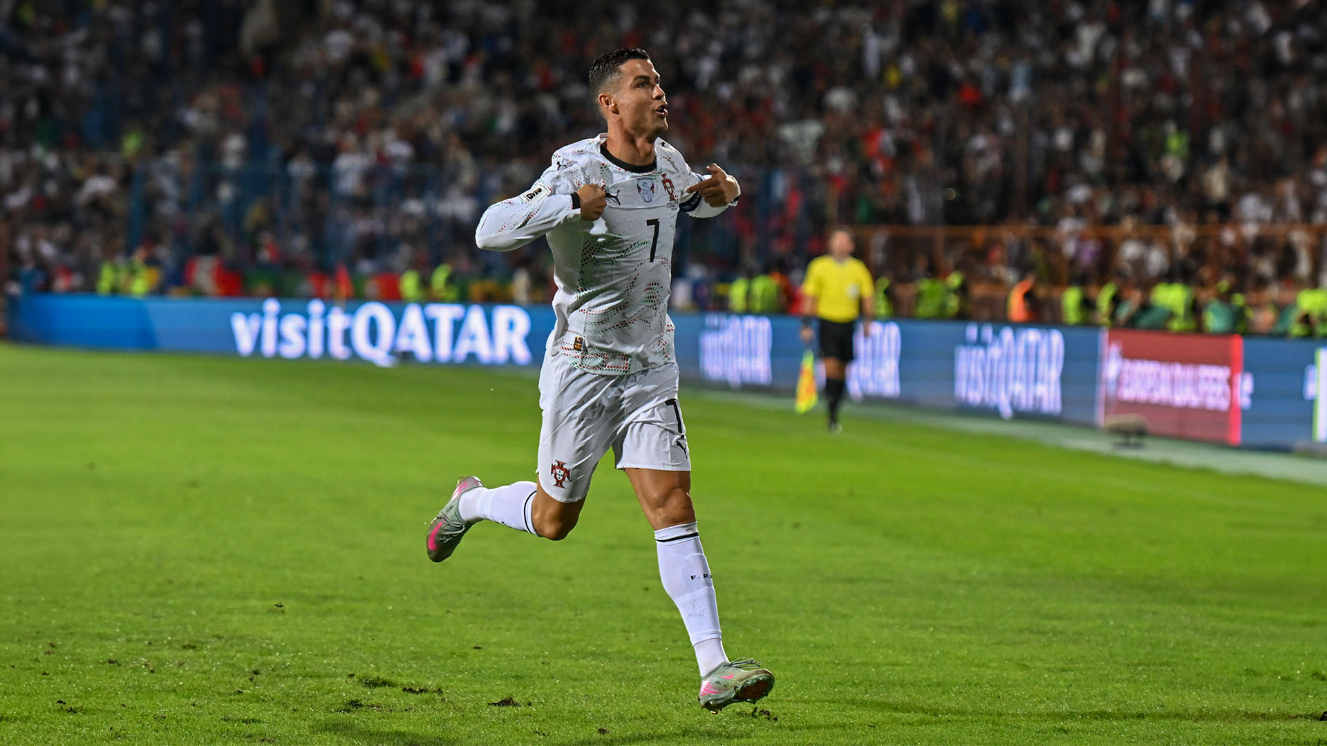 Cristiano Ronaldo in action for Portugal