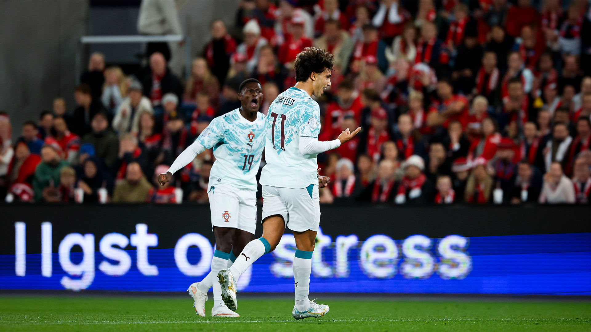 Goncalo Ramos celebrates his winning goal for Portugal against Norway