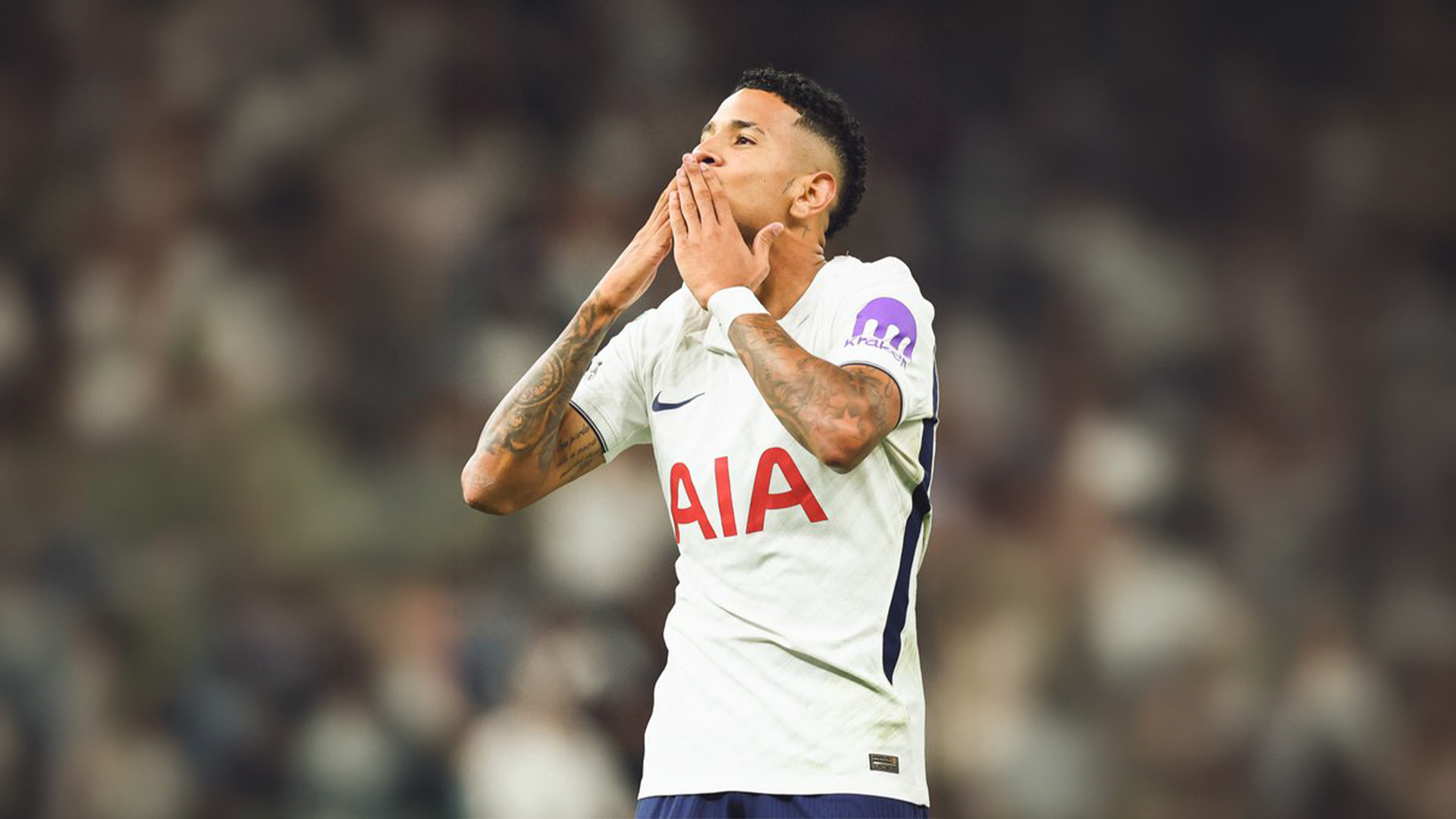 Savio celebrates after scoring on his Tottenham debut against Charlton