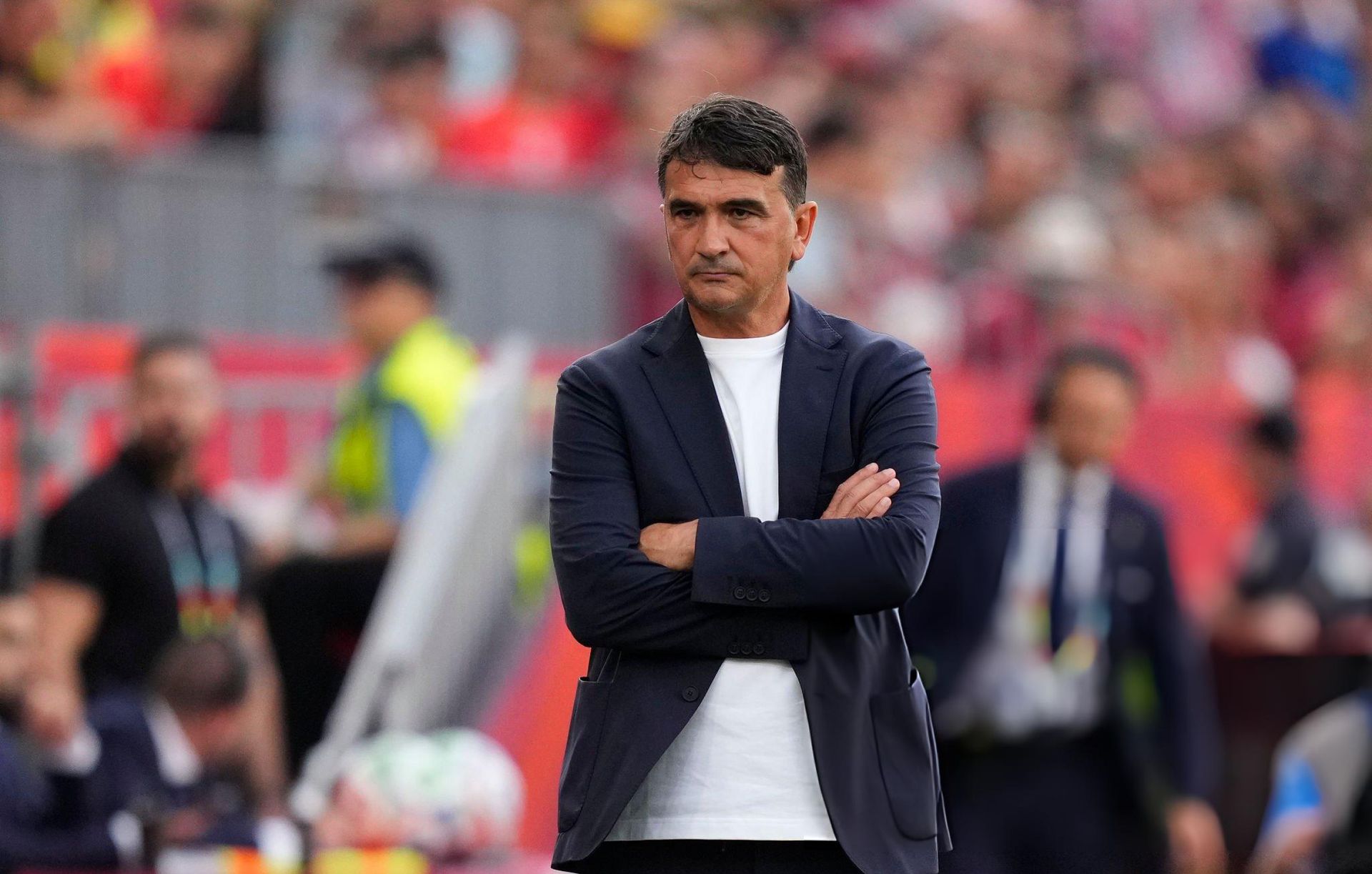 Zlatko Dalić beside the FIFA World Cup 2026 branding